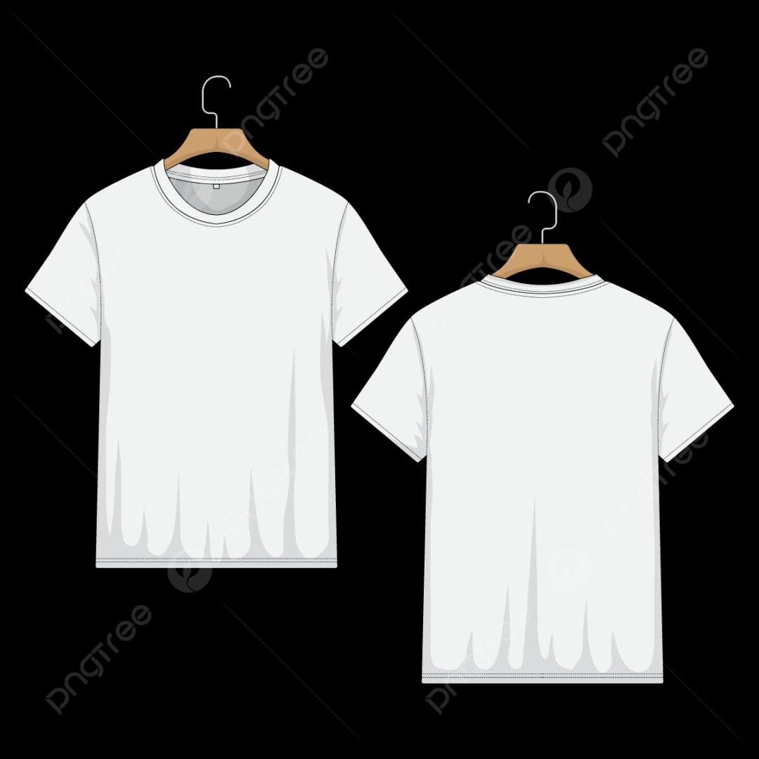 Kaos Putih Lengan Pendek Depan Belakang, Mockup Kaos, Baju Lengan