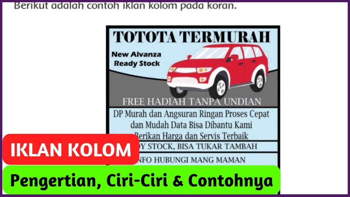 Pengertian Iklan Kolom Berserta Ciri Ciri dan Contohnya