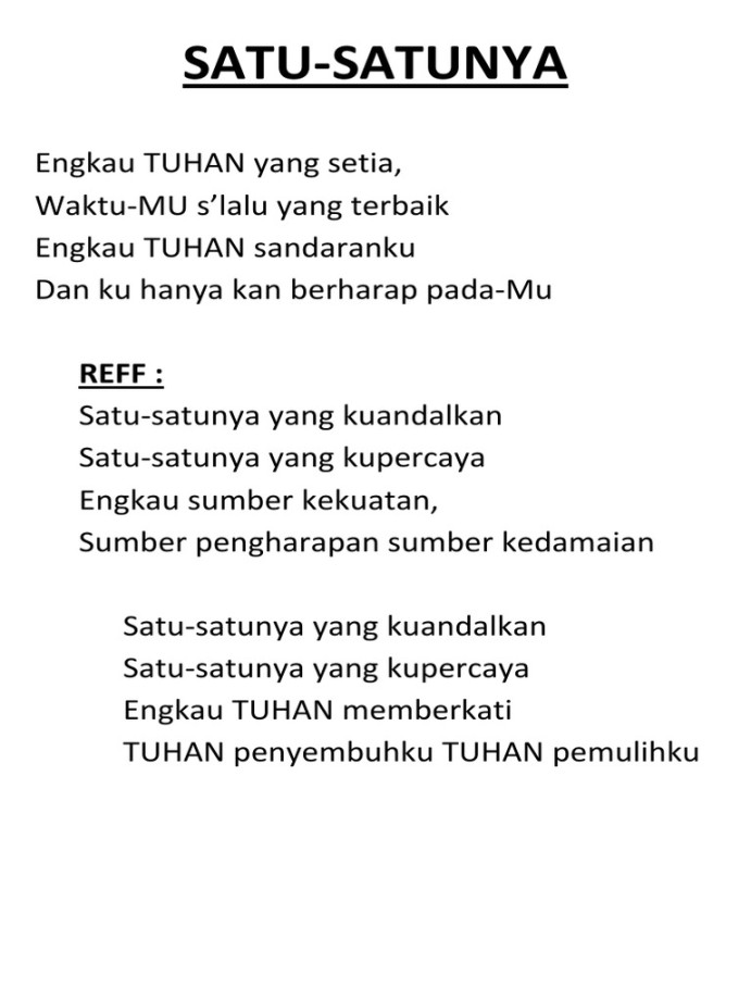 Satu Satunya  PDF