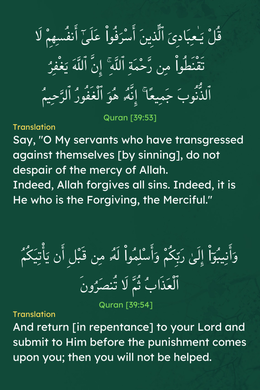 Surah Az Zumar :,  Quran, Quran verses, Quran quotes