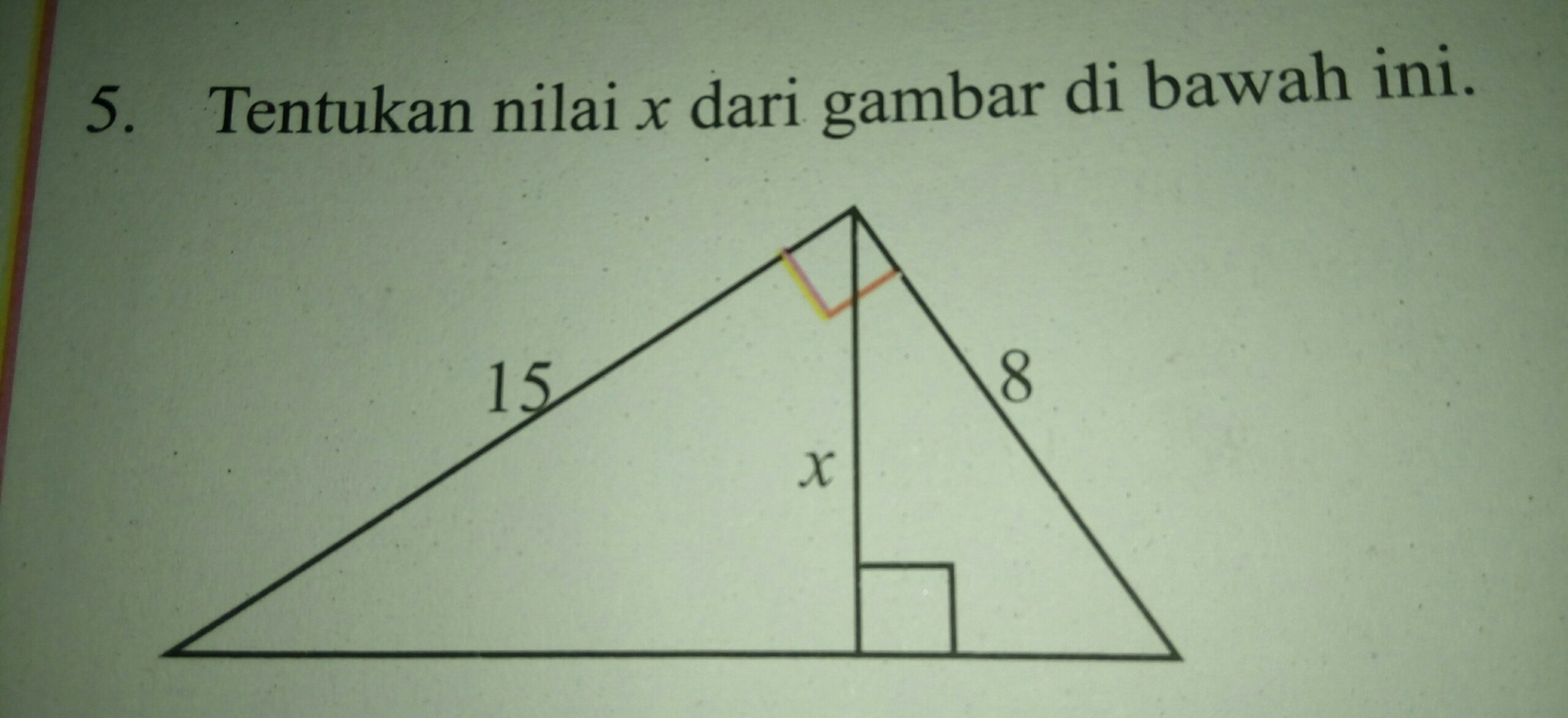 tentukan nilai x dari gambar dibawah ini - Brainly.co