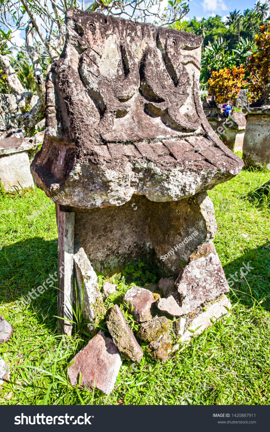 Waruga Ancient Site Stone Cemetary Minahasa Stock Photo