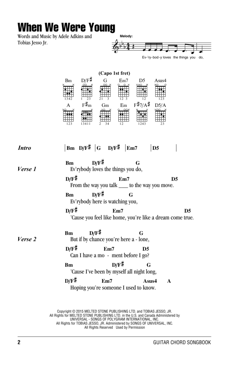 When We Were Young by Adele - Guitar Chords/Lyrics - Guitar Instructor