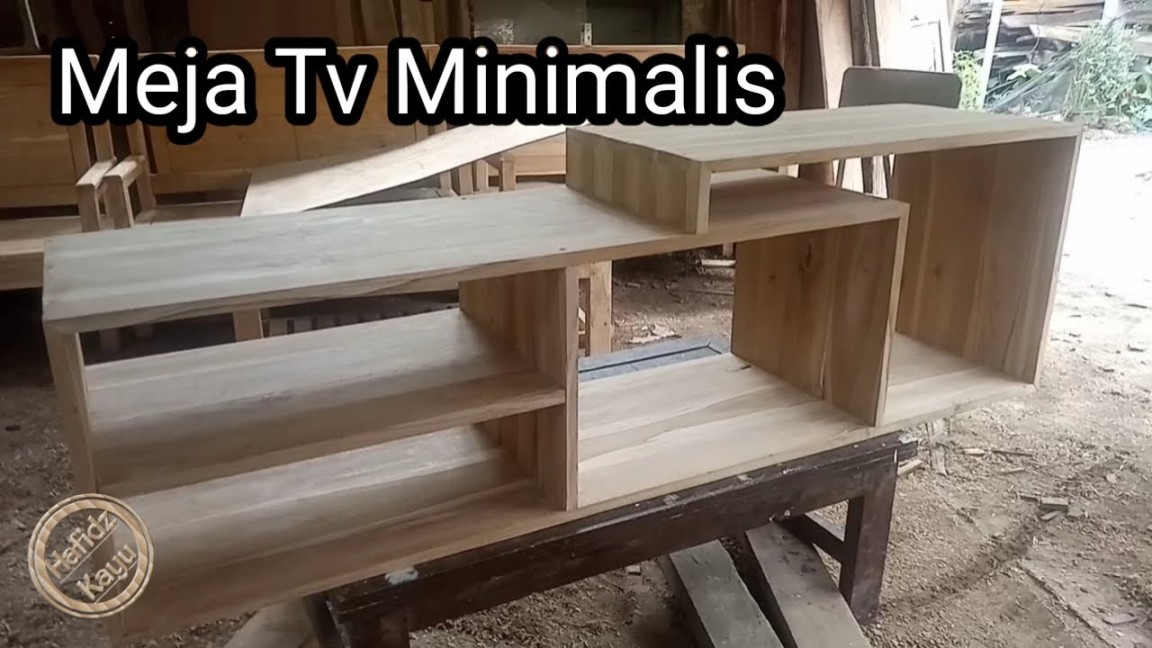 Cara membuat meja Tv minimalis dari kayu//woodtable//woodworking