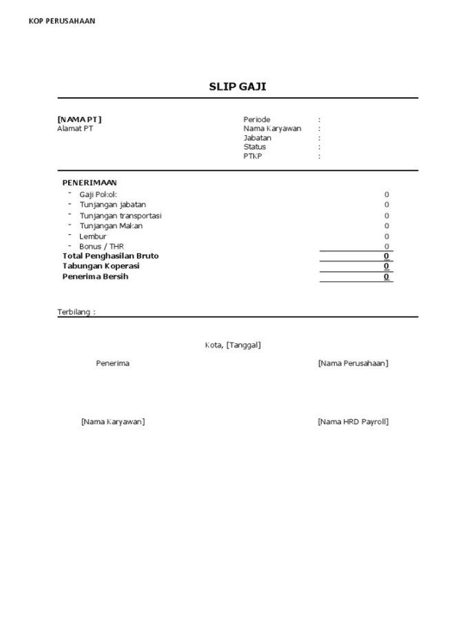 Format Slip Gaji  PDF