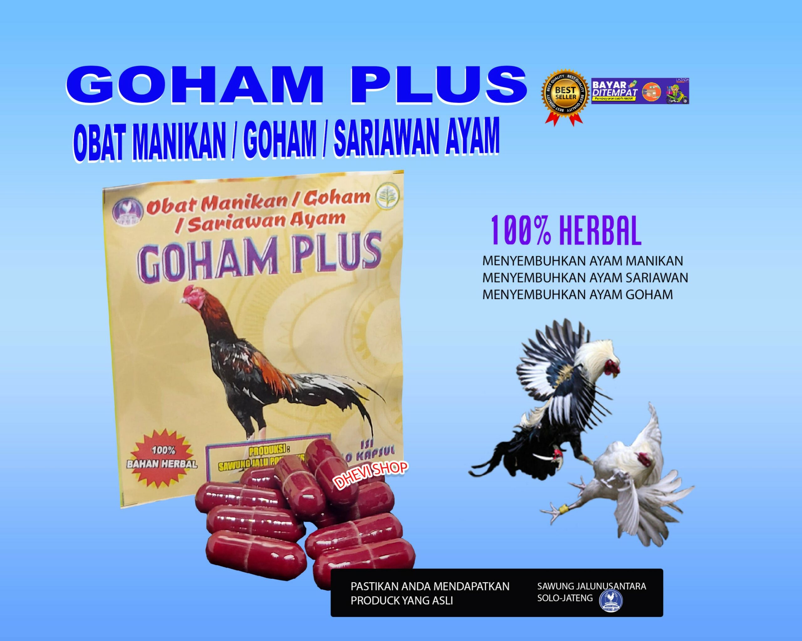 GOHAM PLUS-Obat Anti Goham Dan Sariawan Infeksi Saluran Nafas Ayam