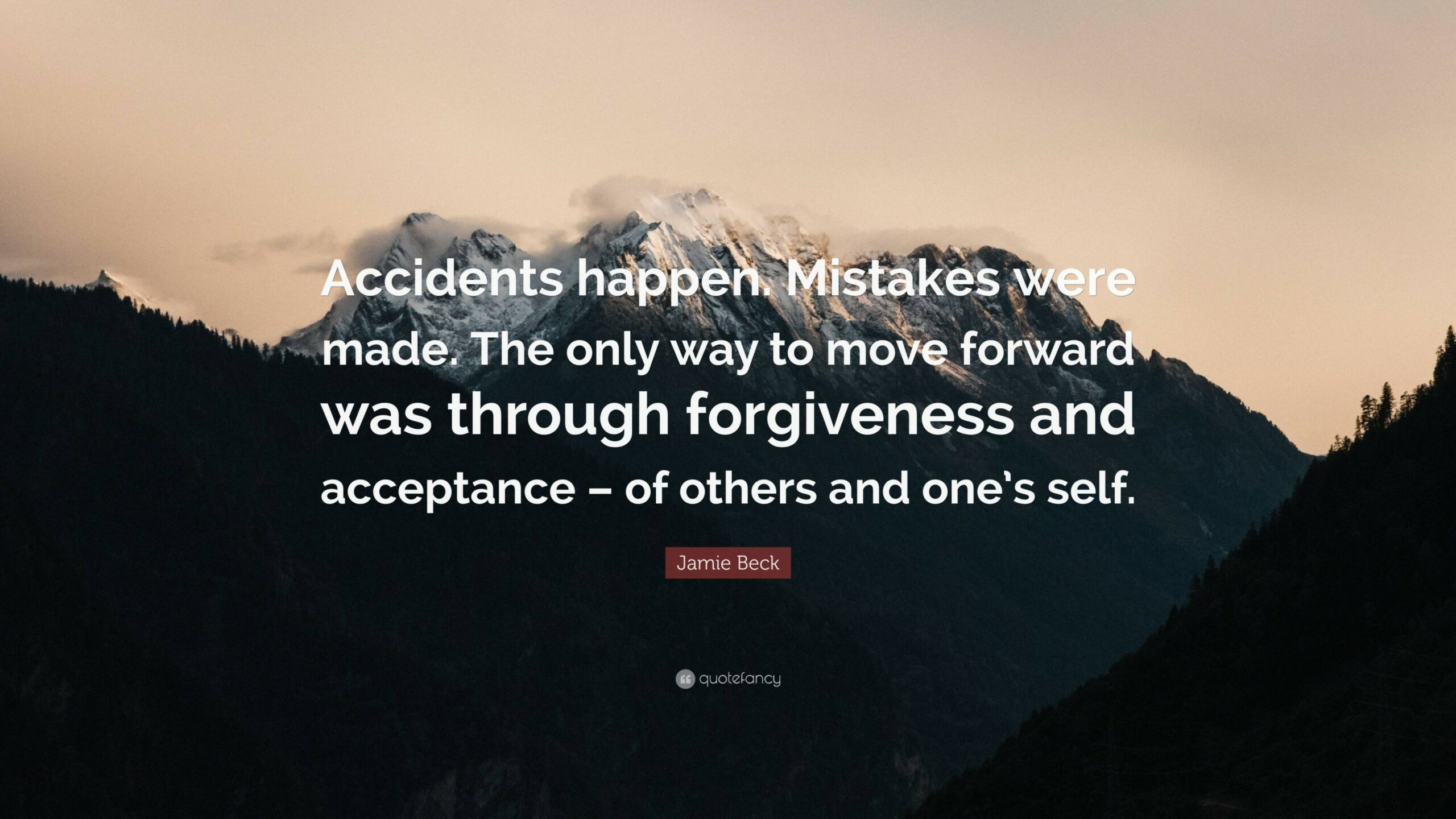 Jamie Beck Quote: “Accidents happen. Mistakes were made