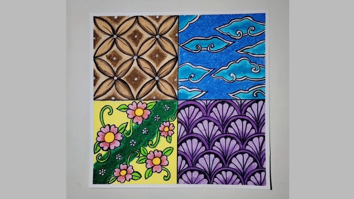 Menggambar motif batik nusantara