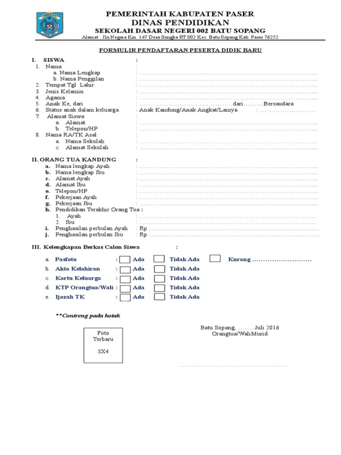 PENDAFTARAN SD  PDF