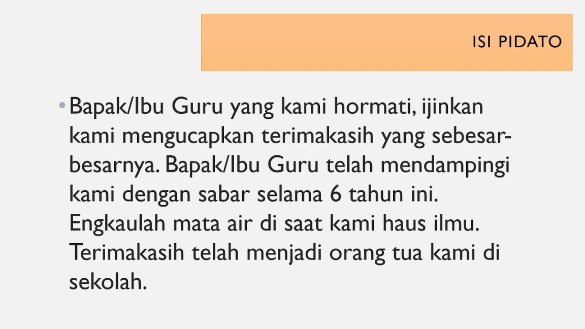 PIDATO PERPISAHAN SINGKAT MUDAH KELAS  SD