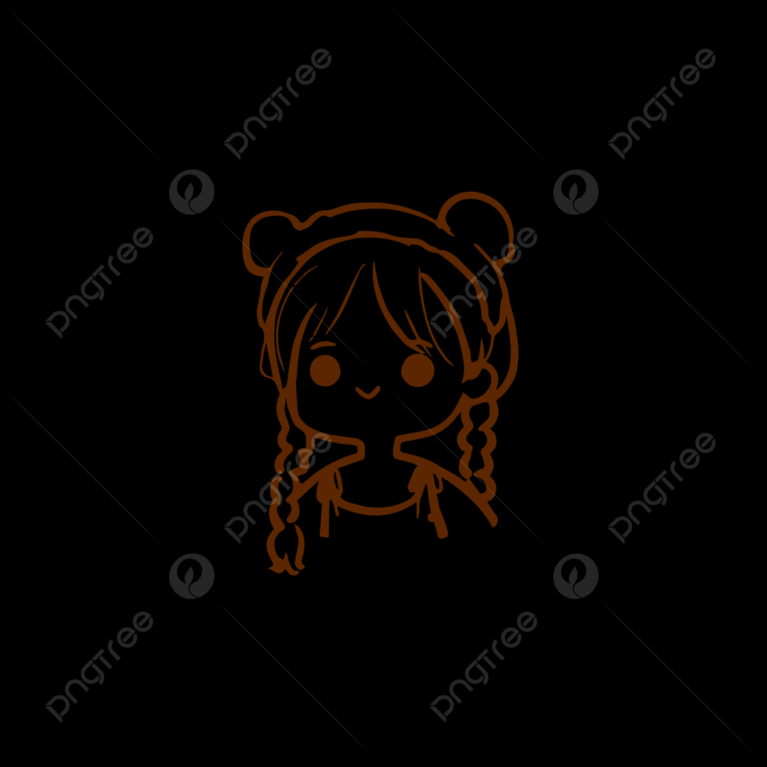 Girl With Braids Cartoon Cute Simple Brush Frog Hair Hoop Png