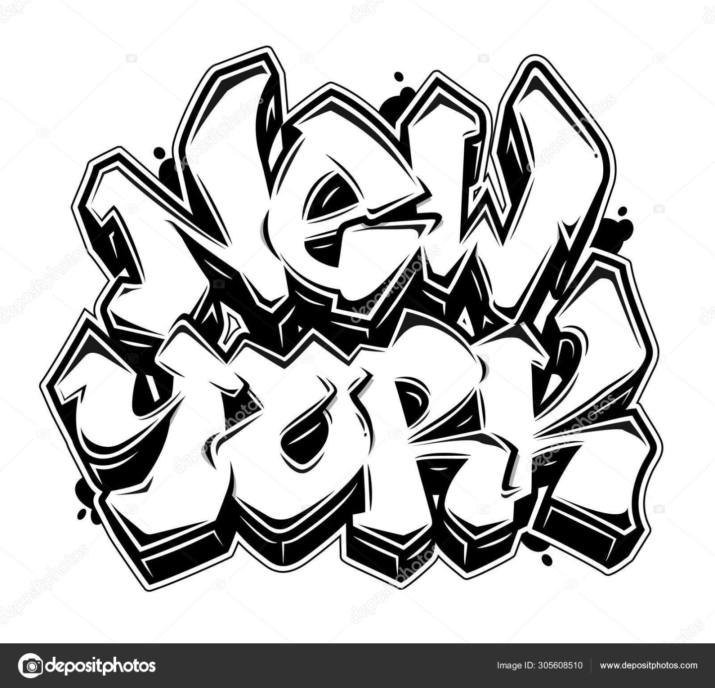 New York graffiti style lettering banner Stock Vector by ©Photo-Jope